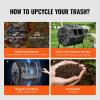 imageVEVOR Compost Bin 43Gal Dual Chamber Composting Tumbler Large Tumbling Rotating Composter with 2 Sliding Doors and Steel Frame BPA Free Composter Bin Tumbler for Garden Kitchen Yard Outdoor