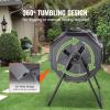 imageVEVOR Compost Bin 43Gal Dual Chamber Composting Tumbler Large Tumbling Rotating Composter with 2 Sliding Doors and Steel Frame BPA Free Composter Bin Tumbler for Garden Kitchen Yard Outdoor