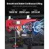 imageVEVOR Electric Hoist 1760lbs with 14ft Wired Remote Control Electric Hoist 110 Volt with 40ft Single Cable Lifting Height ampamp Pure Copper Motor for Garage Warehouse Factory2200LBS WirelessWired