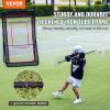 imageVEVOR Folding Lacrosse Rebounder for Backyard Volleyball Bounce Back Net Pitchback Throwback Baseball Softball Return Training Screen Adjustable Angle Shooting Practice Training Wall4X7FT