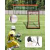 imageVEVOR Folding Lacrosse Rebounder for Backyard Volleyball Bounce Back Net Pitchback Throwback Baseball Softball Return Training Screen Adjustable Angle Shooting Practice Training Wall5X7FT