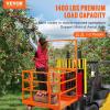imageVEVOR Forklift Safety Cage 36 x 36 Inches Foldable Forklift Work Platform of 1200 lbs Load Capacity with Lockable Swivel Wheels Drain Hole ampamp Device Chain Holds 1 to 2 Adults Ideal for Aerial Work43x45 with Wheels