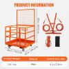 imageVEVOR Forklift Safety Cage 36 x 36 Inches Foldable Forklift Work Platform of 1200 lbs Load Capacity with Lockable Swivel Wheels Drain Hole ampamp Device Chain Holds 1 to 2 Adults Ideal for Aerial Work43x45 with Wheels