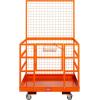 imageVEVOR Forklift Safety Cage 36 x 36 Inches Foldable Forklift Work Platform of 1200 lbs Load Capacity with Lockable Swivel Wheels Drain Hole ampamp Device Chain Holds 1 to 2 Adults Ideal for Aerial Work43x45 with Wheels