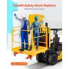 imageVEVOR Forklift Safety Cage 36 x 36 Inches Foldable Forklift Work Platform of 1200 lbs Load Capacity with Lockable Swivel Wheels Drain Hole ampamp Device Chain Holds 1 to 2 Adults Ideal for Aerial Work36x36 with Wheels