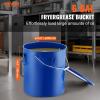 imageVEVOR Fryer Grease Bucket 10 Gal Oil Disposal Caddy Carbon Steel Fryer Oil Bucket with RustProof Coating Oil Transport Container with Lid Lock Clips Filter Bag for Hot Cooking Oil FilteringBlue