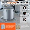 imageVEVOR Fryer Grease Bucket 10 Gal Oil Disposal Caddy Carbon Steel Fryer Oil Bucket with RustProof Coating Oil Transport Container with Lid Lock Clips Filter Bag for Hot Cooking Oil FilteringSilver Gray