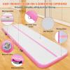 imageVEVOR Gymnastics Air Mat Inflatable Track with Electric Pump Training Mats for Home UseGymYogaCheerleadingBeachParkWaterPink