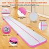 imageVEVOR Gymnastics Air Mat Inflatable Track with Electric Pump Training Mats for Home UseGymYogaCheerleadingBeachParkWaterPink