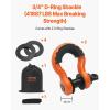 imageVEVOR Heavy Duty Tow Strap Recovery Kit 3 in x 30 ft MBS36000 lbs Tree Saver Winch Strap Triple Reinforced Loop ampamp Protective Sleeves ampamp Storage Bag 34quot DRing Shackles for Truck Jeep SUV ATV3in x 20ft