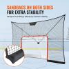 imageVEVOR Hockey Goal Backstop Street Sports Netting Portable Indoor Outdoor Training Net 12x7 FT Large Size Target Easy Assemble Black Goal Frame Not Included