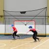 imageVEVOR Hockey Goal Backstop Street Sports Netting Portable Indoor Outdoor Training Net 12x7 FT Large Size Target Easy Assemble Black Goal Frame Not Included