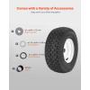 imageVEVOR Lawn Mower Tires 16x658 in Tubeless Tractor Tires with Rim 2 Pack Tire ampamp Wheel 3 in Offset Hub Turf Pneumatic Tires 34 in Bushing Size 16 PCS Adapters for Riding Mower Lawn TractorTubeless with Rim