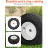 imageVEVOR Lawn Mower Tires 16x658 in Tubeless Tractor Tires with Rim 2 Pack Tire ampamp Wheel 3 in Offset Hub Turf Pneumatic Tires 34 in Bushing Size 16 PCS Adapters for Riding Mower Lawn TractorTubeless with Rim