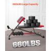 imageVEVOR MultiFunctional Weight Bench for Full Body Workout Roman Chair Hyperextension Bench Adjustable ampamp Foldable Equipment for Back Arm Core Ab Workout Sit Up Exercise Machine for Home GymMultiFunctional 660LB