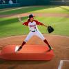 imageVEVOR Pitching Mound Baseball Game Mound IndoorOutdoor Pitching Practice and Training Equipment Softball Pitching Aids with Antifade Turf and Pitching RubberRed