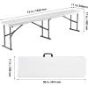 imageVEVOR Plastic Folding Bench 6ft Portable Folding Bench Smooth High Density Polyethylene Waterproof Outdoor Bench Picnic Camping Table with Handle for Garden Soccer Playtime White 1 PackWhite