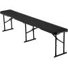 imageVEVOR Plastic Folding Bench 6ft Portable Folding Bench Smooth High Density Polyethylene Waterproof Outdoor Bench Picnic Camping Table with Handle for Garden Soccer Playtime White 2 PackBlack