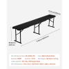 imageVEVOR Plastic Folding Bench 6ft Portable Folding Bench Smooth High Density Polyethylene Waterproof Outdoor Bench Picnic Camping Table with Handle for Garden Soccer Playtime White 2 PackBlack