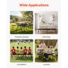 imageVEVOR Plastic Folding Bench 6ft Portable Folding Bench Smooth High Density Polyethylene Waterproof Outdoor Bench Picnic Camping Table with Handle for Garden Soccer Playtime White 2 PackBlack