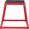imageVEVOR Plyometric Jump Box 18 Inch Plyo Box Steel Plyometric Platform and Jumping Agility Box AntiSlip Fitness Exercise Step Up Box for Home Gym Training Conditioning Strength TrainingRed