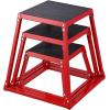 imageVEVOR Plyometric Jump Box 18 Inch Plyo Box Steel Plyometric Platform and Jumping Agility Box AntiSlip Fitness Exercise Step Up Box for Home Gym Training Conditioning Strength TrainingRed