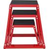 imageVEVOR Plyometric Jump Box 18 Inch Plyo Box Steel Plyometric Platform and Jumping Agility Box AntiSlip Fitness Exercise Step Up Box for Home Gym Training Conditioning Strength TrainingRed