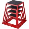 imageVEVOR Plyometric Jump Box 18 Inch Plyo Box Steel Plyometric Platform and Jumping Agility Box AntiSlip Fitness Exercise Step Up Box for Home Gym Training Conditioning Strength TrainingRed