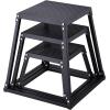 imageVEVOR Plyometric Jump Box 18 Inch Plyo Box Steel Plyometric Platform and Jumping Agility Box AntiSlip Fitness Exercise Step Up Box for Home Gym Training Conditioning Strength TrainingBlack