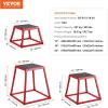 imageVEVOR Plyometric Jump Box 18 Inch Plyo Box Steel Plyometric Platform and Jumping Agility Box AntiSlip Fitness Exercise Step Up Box for Home Gym Training Conditioning Strength TrainingRed