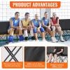 imageVEVOR Portable Folding Bench 8 Seats Foldable Sideline Bench Outdoor Camping Bench Chair with Carry Bag ampamp Backrest Team Sport Sideline Bench for Football Fishing No Assembly Instant Seating BlackBlack