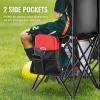 imageVEVOR Portable Folding Bench 8 Seats Foldable Sideline Bench Outdoor Camping Bench Chair with Carry Bag ampamp Backrest Team Sport Sideline Bench for Football Fishing No Assembly Instant Seating BlackBlack