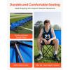 imageVEVOR Portable Folding Bench 8 Seats Foldable Sideline Bench Outdoor Camping Bench Chair with Carry Bag ampamp Backrest Team Sport Sideline Bench for Football Fishing No Assembly Instant Seating BlackBlue
