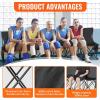 imageVEVOR Portable Folding Bench 8 Seats Foldable Sideline Bench Outdoor Camping Bench Chair with Carry Bag ampamp Backrest Team Sport Sideline Bench for Football Fishing No Assembly Instant Seating BlackBlack
