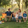 imageVEVOR Portable Folding Bench 8 Seats Foldable Sideline Bench Outdoor Camping Bench Chair with Carry Bag ampamp Backrest Team Sport Sideline Bench for Football Fishing No Assembly Instant Seating BlackOrange