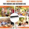 imageVEVOR Portable Folding Bench 8 Seats Foldable Sideline Bench Outdoor Camping Bench Chair with Carry Bag ampamp Backrest Team Sport Sideline Bench for Football Fishing No Assembly Instant Seating BlackBlack