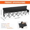 imageVEVOR Portable Folding Bench 8 Seats Foldable Sideline Bench Outdoor Camping Bench Chair with Carry Bag ampamp Backrest Team Sport Sideline Bench for Football Fishing No Assembly Instant Seating BlackBlack