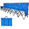 imageVEVOR Portable Folding Bench 8 Seats Foldable Sideline Bench Outdoor Camping Bench Chair with Carry Bag ampamp Backrest Team Sport Sideline Bench for Football Fishing No Assembly Instant Seating BlackBlue