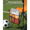 imageVEVOR Portable Folding Bench 8 Seats Foldable Sideline Bench Outdoor Camping Bench Chair with Carry Bag ampamp Backrest Team Sport Sideline Bench for Football Fishing No Assembly Instant Seating BlackOrange