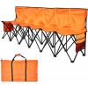 imageVEVOR Portable Folding Bench 8 Seats Foldable Sideline Bench Outdoor Camping Bench Chair with Carry Bag ampamp Backrest Team Sport Sideline Bench for Football Fishing No Assembly Instant Seating BlackOrange
