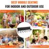 imageVEVOR Portable Folding Bench 8 Seats Foldable Sideline Bench Outdoor Camping Bench Chair with Carry Bag ampamp Backrest Team Sport Sideline Bench for Football Fishing No Assembly Instant Seating BlackBlack