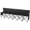imageVEVOR Portable Folding Bench 8 Seats Foldable Sideline Bench Outdoor Camping Bench Chair with Carry Bag ampamp Backrest Team Sport Sideline Bench for Football Fishing No Assembly Instant Seating BlackBlack