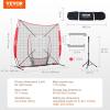 imageVEVOR Softball Practice Net Portable Baseball Training Net for Hitting Batting Catching Pitching  Backstop Equipment with Bow Frame Carry Bag Strike Zone Batting Tee7X7FT Set 1