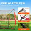 imageVEVOR Softball Practice Net Portable Baseball Training Net for Hitting Batting Catching Pitching  Backstop Equipment with Bow Frame Carry Bag Strike Zone Batting Tee7X7FT Set 1