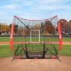 imageVEVOR Softball Practice Net Portable Baseball Training Net for Hitting Batting Catching Pitching  Backstop Equipment with Bow Frame Carry Bag Strike Zone Batting Tee7X7FT Set 3