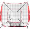 imageVEVOR Softball Practice Net Portable Baseball Training Net for Hitting Batting Catching Pitching  Backstop Equipment with Bow Frame Carry Bag Strike Zone Batting Tee7X7FT Set 1