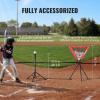imageVEVOR Softball Practice Net Portable Baseball Training Net for Hitting Batting Catching Pitching  Backstop Equipment with Bow Frame Carry Bag Strike Zone Batting Tee7X7FT Set 3