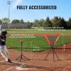 imageVEVOR Softball Practice Net Portable Baseball Training Net for Hitting Batting Catching Pitching  Backstop Equipment with Bow Frame Carry Bag Strike Zone Batting Tee7X7FT Set 2