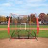 imageVEVOR Softball Practice Net Portable Baseball Training Net for Hitting Batting Catching Pitching  Backstop Equipment with Bow Frame Carry Bag Strike Zone Batting Tee7X7FT Set 1