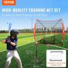 imageVEVOR Softball Practice Net Portable Baseball Training Net for Hitting Batting Catching Pitching  Backstop Equipment with Bow Frame Carry Bag Strike Zone Batting Tee7X7FT Set 1